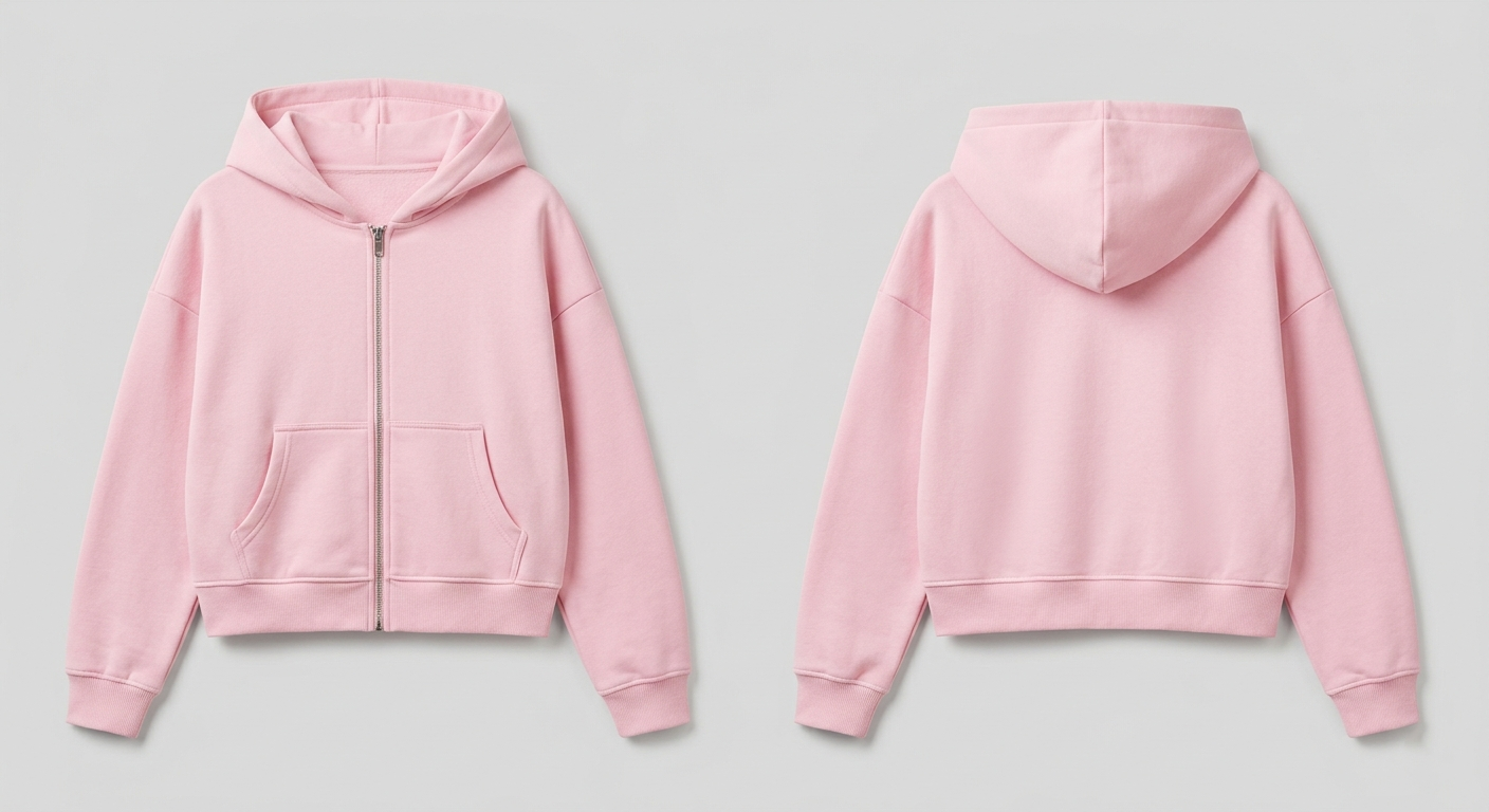 Cropped Zip-up Hoodie